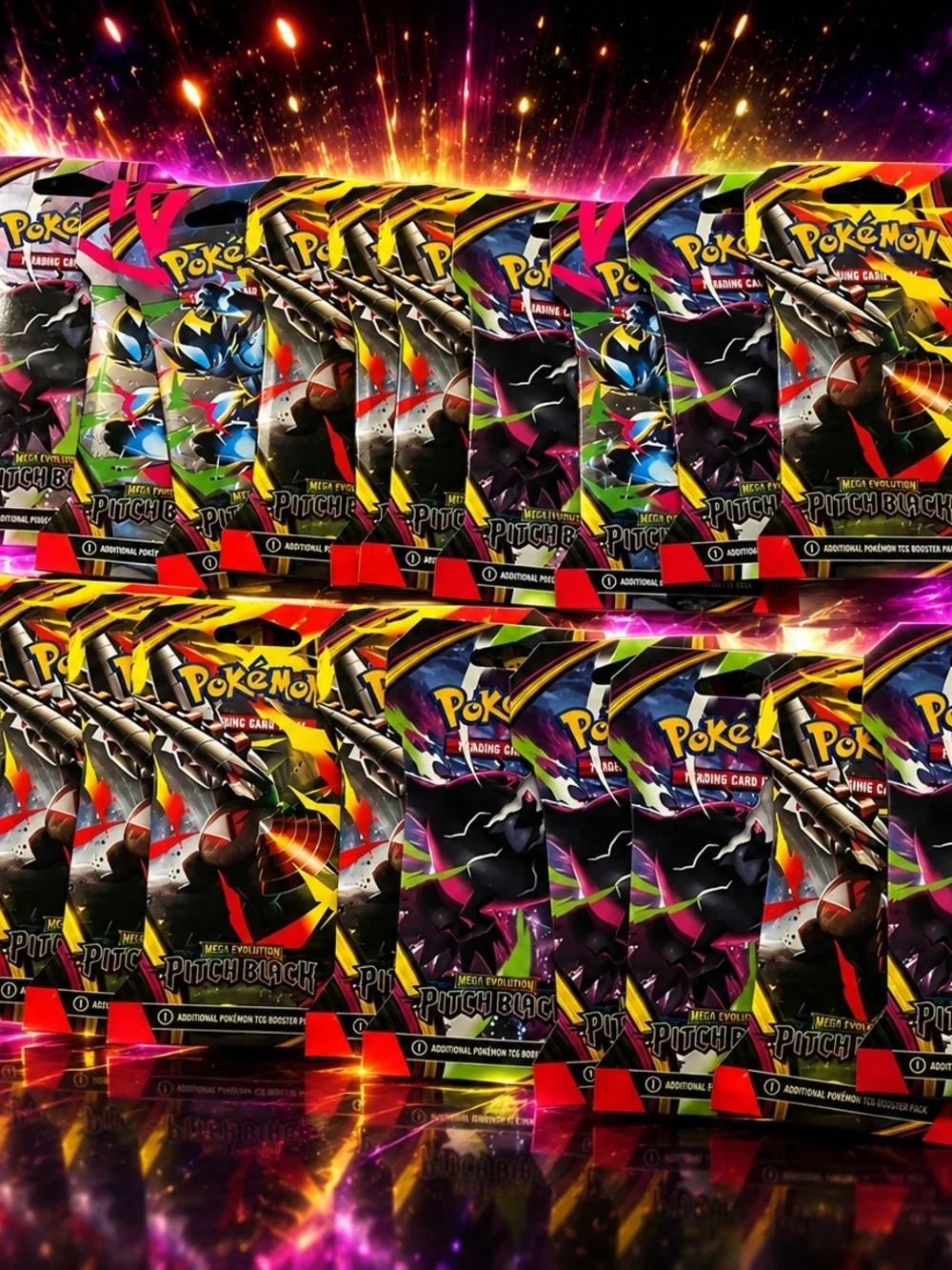 20 Pokemona TCG Mega Evolutions-Pitch Black Sleeved Booster Packs